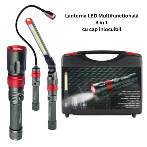 lanternă multifuncțională, lanternă cu magnet, lanterne IP54, lanternă LED puternică, accesorii iluminare, lanterna cap inlocuibil, lanterna cutie transport-led-box.ro