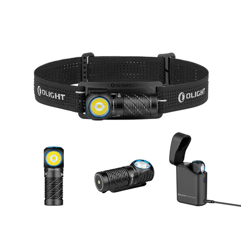 Lanterna Olight Perun 3 Mini montată pe bentiță frontală, led-box.ro
