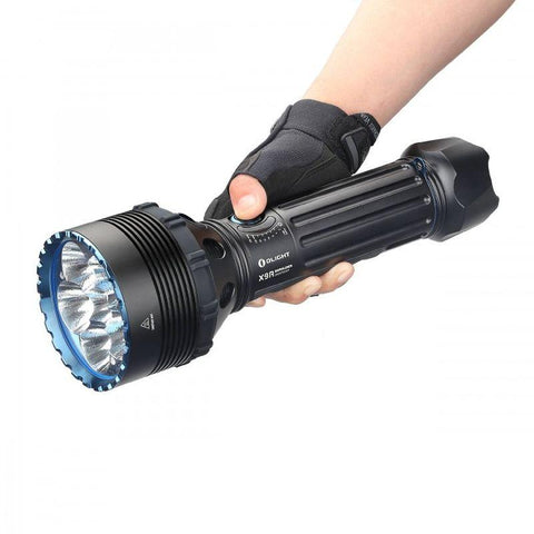 lanterna Olight X9R, lanterna led puternica, lanterna tactica, lanterna puternica, lanterna profesionala, lanterna led cu acumulator, lanterne cu led, lanterna mare, lanterna led profesionala, led-box.ro