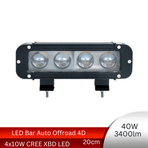 LED Bar Auto Offroad 4D, 40W/3400lm, 20 cm, Spot Beam - led-box.ro