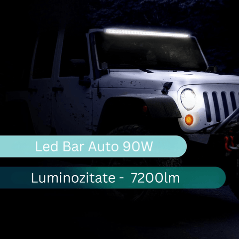 LED Bar Auto Offroad 4D 90W/7200lm, 37 cm, Combo Beam - led-box.ro