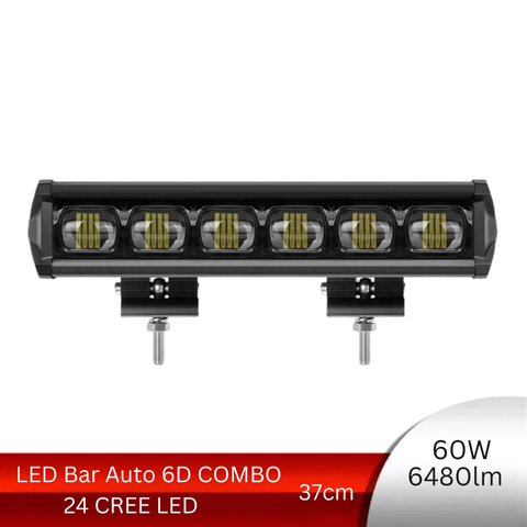 LED Bar Auto Offroad 6D, 60W/6480lm, 37cm, Combo Beam - led-box.ro