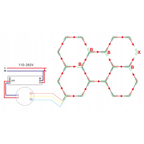 Hexagon LED RGB 180W modular cu telecomandă