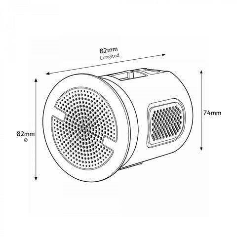 Sursa Ledme 100W 24V incorporabila, desen cu dimensiuni 82 mm