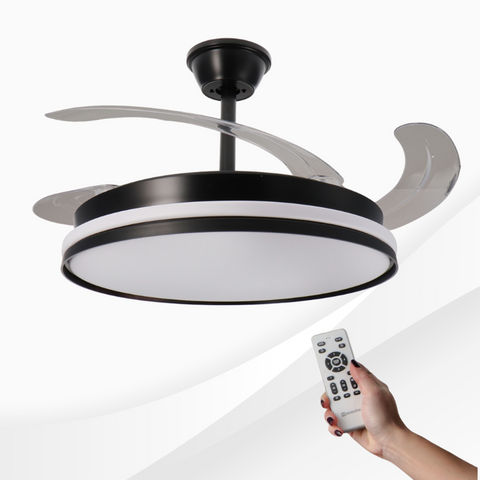 ventilator tavan, ventilator cu lustra CCT, lustra cu ventilator si telecomanda, corp iluminat cu ventilator, lustra led cu ventilator si telecomanda, ventilator tavan silentios, led-box.ro
