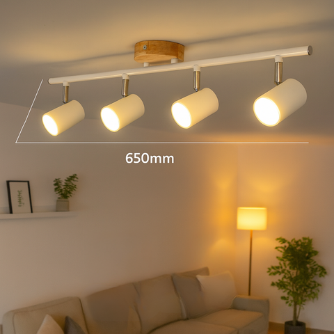 Aplica WOOD cu patru spoturi direcționabile