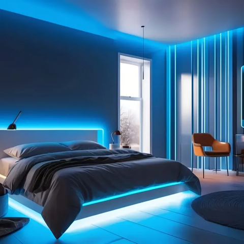 Bandă Neon FLEX Albastru Deschis 230V iluminat decorativ dormitor