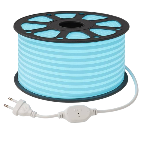 Neon FLEX LED Albastru Deschis 230V 8x16mm IP65, 50m