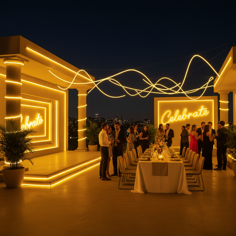 Neon FLEX Galben 230V lumină uniformă și intensă