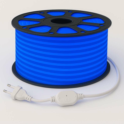 Neon FLEX LED Albastru 230V 8x16mm IP65, 50m