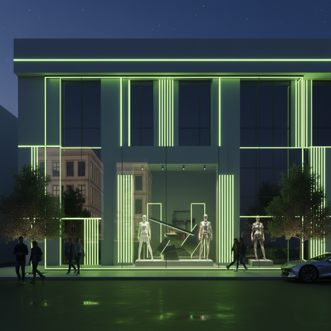 Neon FLEX LED Lime 24V pentru vitrine comerciale
