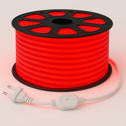 Neon FLEX LED Roșu 230V 8x16mm IP65, 50m