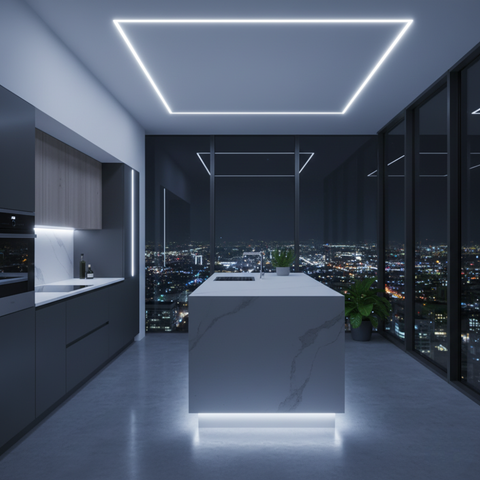 Neon LED Alb Rece 24V DC lumină continuă uniformă
