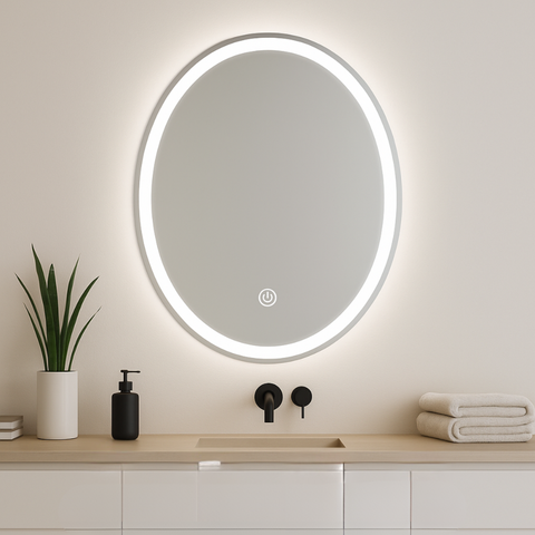 Oglindă LED pentru baie modernă 50×70 cm 3000-6500K
