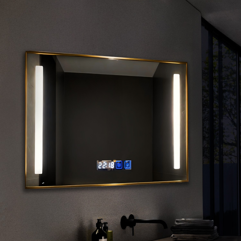 Oglindă LED cu defogger pentru spații umede
