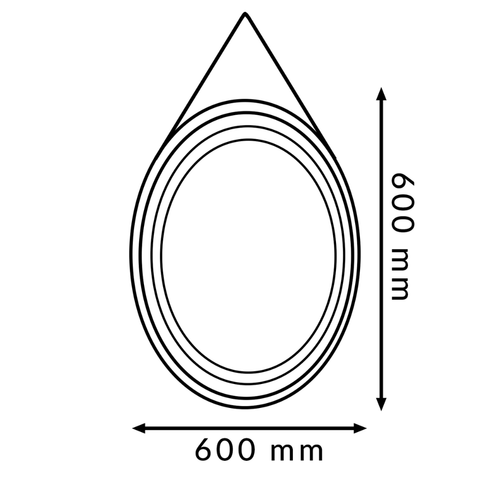Oglindă baie LED cu funcție touch și curea decorativă