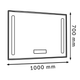 Oglindă dreptunghiulară iluminată premium IP44, 1000x700mm
