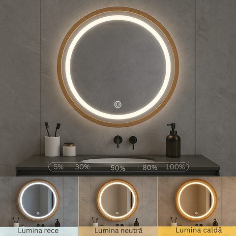 Oglindă de baie minimalistă cu tehnologie 3CCT