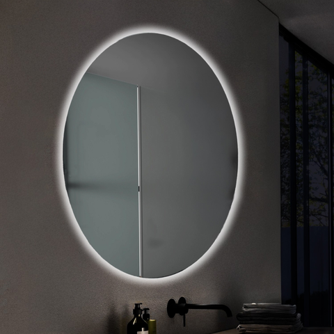 oglinda LED moderna pentru baie forma ovala