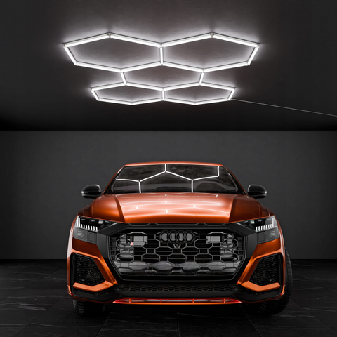 5 Hexagoane honeyComb, lumina rece, 192w, led-box.ro