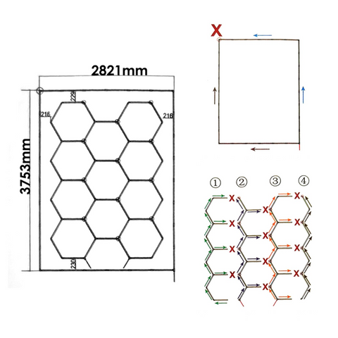 dimensiuni tavan LED honeycomb 