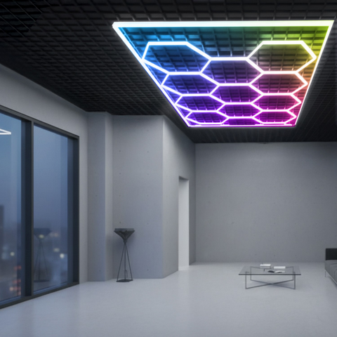 Panou LED HoneyComb RGB 580 W pentru iluminat arhitectural de lux