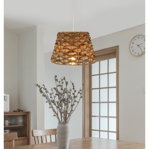 Lampă Cíes ratan Ø300 mm iluminat cald