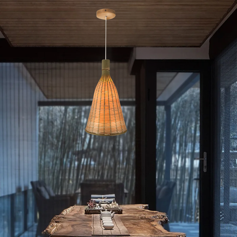 Pendul ratan conic Mallorca Ø390 mm pentru living