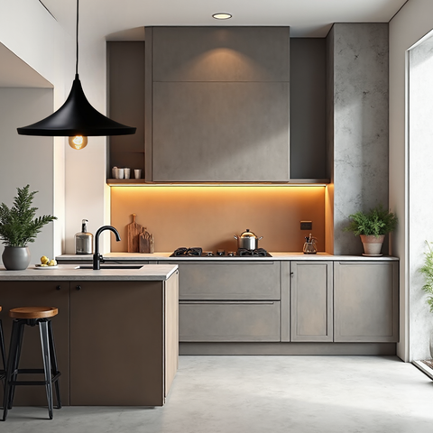 Pendul metalic Lenn design modern conic curbat cu bec E27