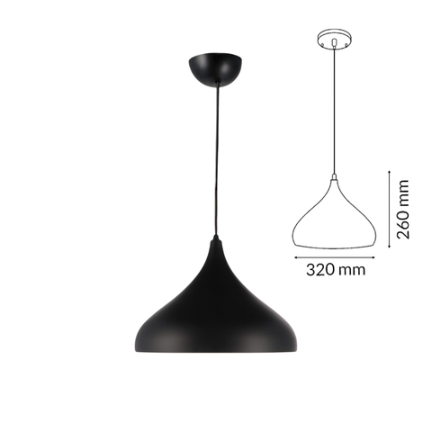 pendul metalic negru cu diametru 320mm