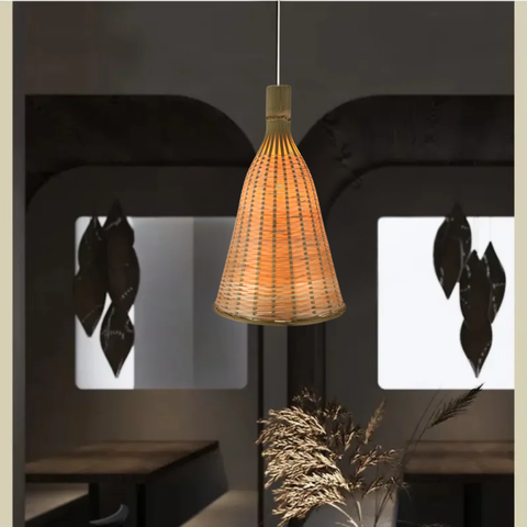 Pendul Mallorca ratan împletit, lumină caldă ambientală