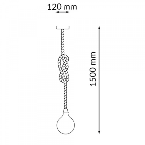 Lampă Rope  pentru stil vintage dimensiuni, 1500mm inaltime
