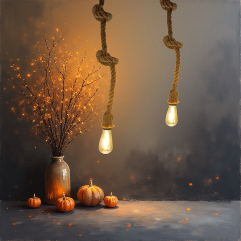 pendul vintage din sfoara cu noduri