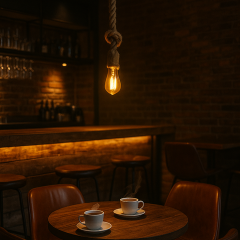 Lampă Rope suspendată interior boho-industrial