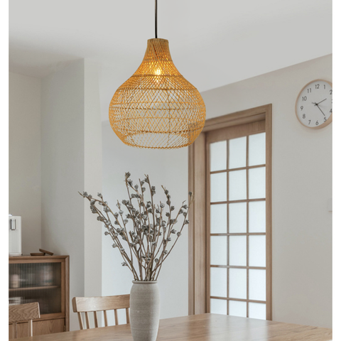 Pendul Tenerife ratan în decor japandi