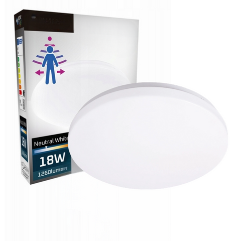 plafoniera rezistenta praf umiditate 18w cu senzor microwave