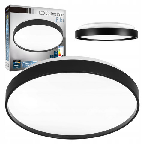Plafoniera LED FILO 36W neagră cu lumină neutră pentru sufragerie
