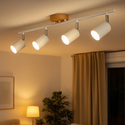 Plafonieră design natural 4 focuri GU10