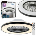 Plafoniera LED KLEO neagră cu ventilator și lumină reglabilă montată pe tavan