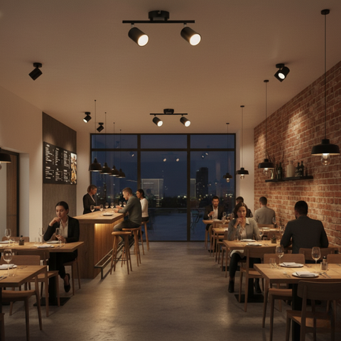 corp iluminat tavan metalic dublu GU10 spatii comerciale, cafenele