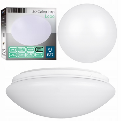 Plafonieră albă Ø290mm cu 2 socluri E27 pentru tavan

