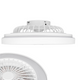 Vedere frontală plafoniera LED KLEO albă cu ventilator integrat
