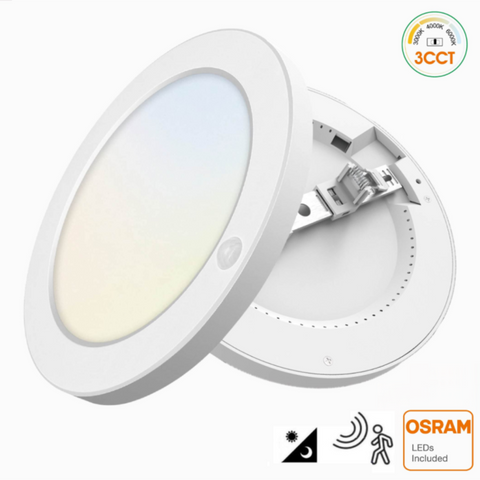 spot led cu senzor, spoturi cu senzor miscare, plafoniera cu senzor, spot rotund, plafoniera suprafata, spot cct, led-box.ro
