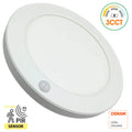 spot led cu senzor, spoturi cu senzor miscare, plafoniera cu senzor, spot rotund, plafoniera suprafata, spot cct, led-box.ro

