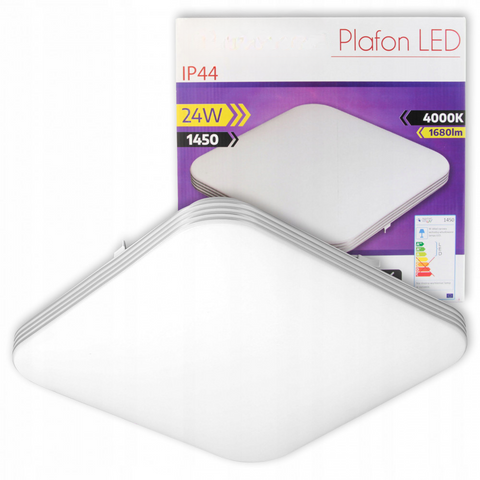 Plafonieră LED pătrată pentru hol cu protecție IP44
