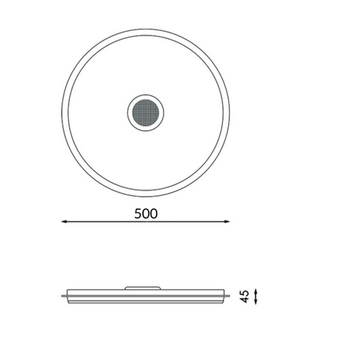 
Detaliu plafonieră LED 36W cu difuzor Bluetooth și design modern alb

