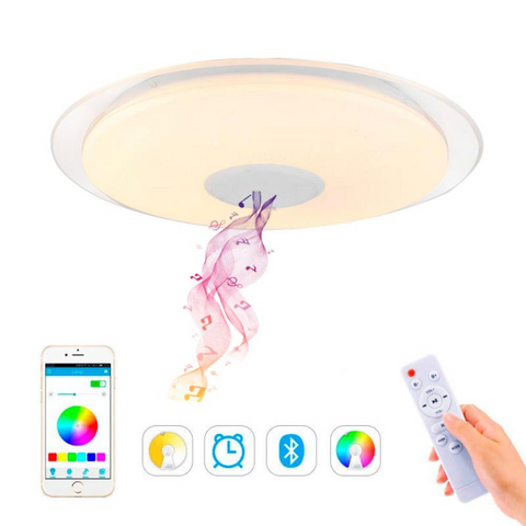 Plafonieră LED 36W RGB+CCT rotundă cu difuzor Bluetooth integrat