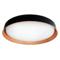 Plafonieră LED 3CCT negru cu lemn Ø400mm
