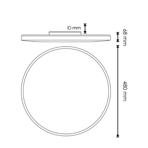Plafonieră LED 50W dimensiuni  480×68 mm, alb
