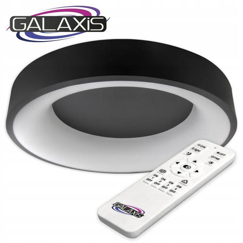 Plafoniera LED dimabila cu telecomanda Galaxis Nova 54W, 40x8cm, negru - led-box.ro